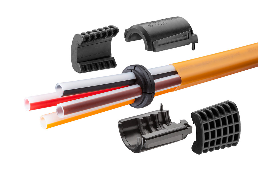 speedpipe tubo di rinforzo a terra SRV-G tc con EZA-t per l'interramento diretto.