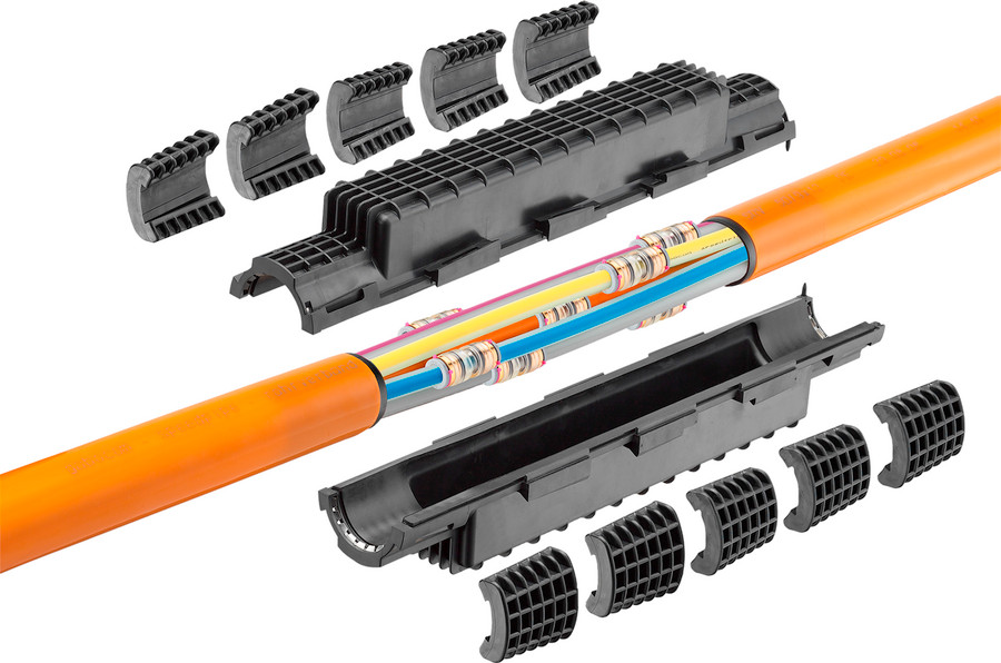 Giunto di raccordo SRV-M con raccordo SRV-G e doppio bicchiere.